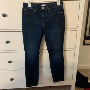 Petite dark wash skinny jeans